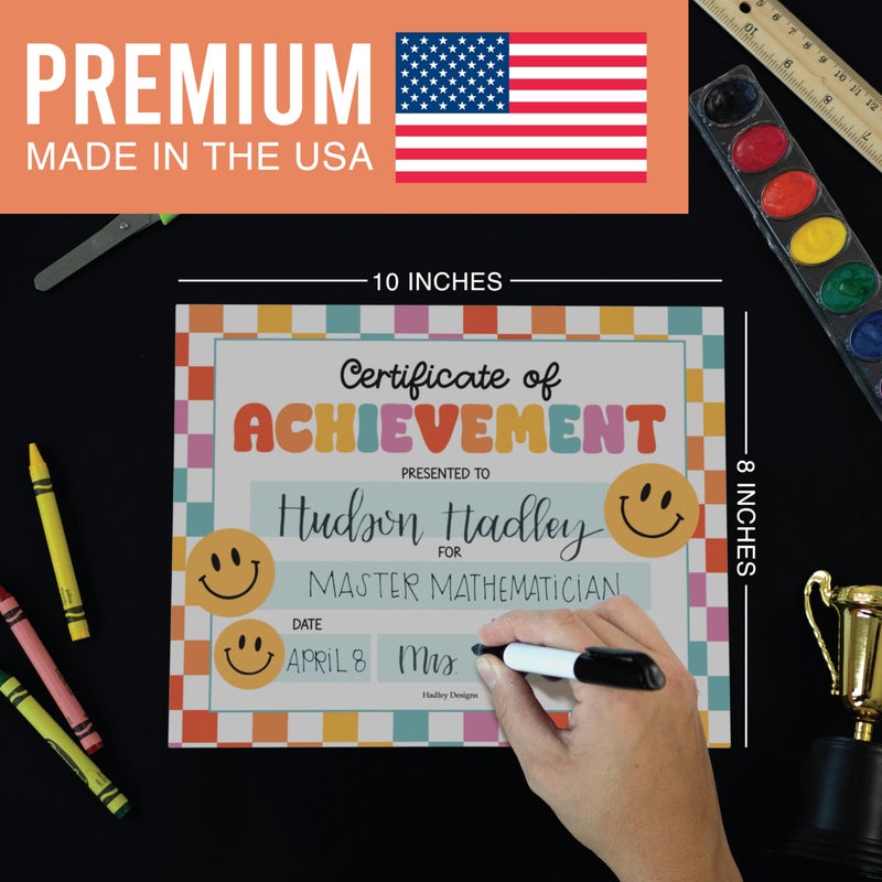 Hadley Designs 25 Certificate of Achievement Awards - 8 x 10 "" Student Award Certificates for Kids, Blank Award Certificate Paper, Preschool & Kindergarten Graduation Certificates - Image 4